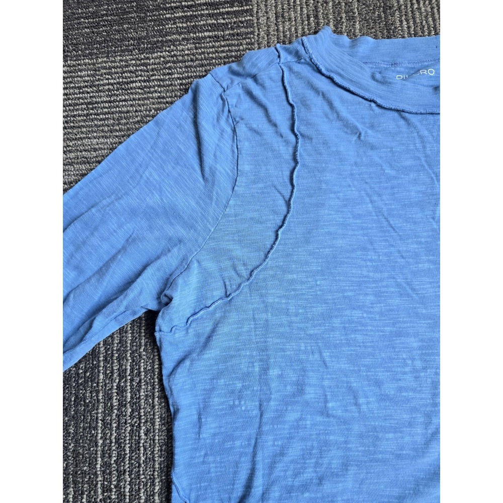 Pilcro Anthro Reconstructed Racer Tee Exposed Seams Long Sleeve Blue Boho L - Picture 5 of 9